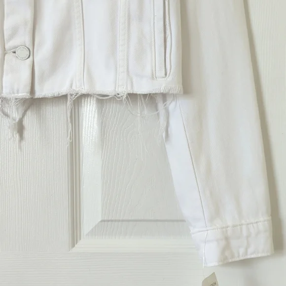 Paige Vivienne This Sh*t Is Bananas Custom Relaxed Cropped Denim Jacket White L - Picture 9 of 15